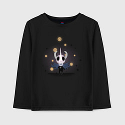 Лонгслив хлопковый детский Hollow knight Полый рыцарь, цвет: черный