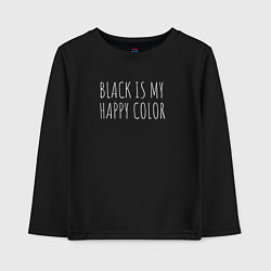 Лонгслив хлопковый детский BLACK IS MY HAPPY COLOR, цвет: черный