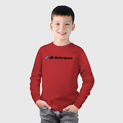 Лонгслив хлопковый детский БМВ мотоспорт, цвет: красный — фото 2