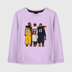 Лонгслив хлопковый детский Bryant, Jordan, James, цвет: лаванда