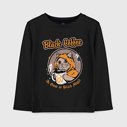 Лонгслив хлопковый детский Black Coffee Cat, цвет: черный