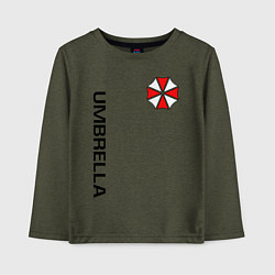 Лонгслив хлопковый детский UMBRELLA CORP, цвет: меланж-хаки