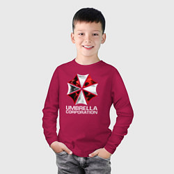 Лонгслив хлопковый детский UMBRELLA CORP, цвет: маджента — фото 2
