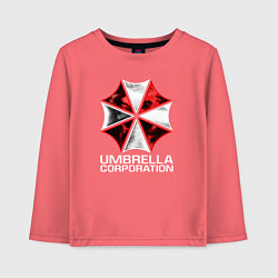 Лонгслив хлопковый детский UMBRELLA CORP, цвет: коралловый