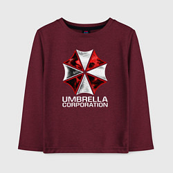 Лонгслив хлопковый детский UMBRELLA CORP, цвет: меланж-бордовый