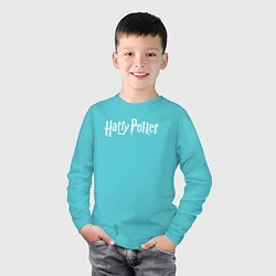 Лонгслив хлопковый детский Harry Potter, цвет: бирюзовый — фото 2