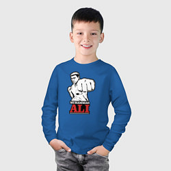Лонгслив хлопковый детский Muhammad Ali, цвет: синий — фото 2