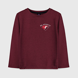 Лонгслив хлопковый детский Tony Ferguson спина, цвет: меланж-бордовый