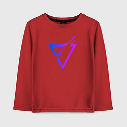 Лонгслив хлопковый детский Liquid Triangle, цвет: красный