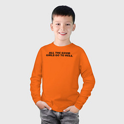 Лонгслив хлопковый детский БИЛЛИ АЙЛИШ, цвет: оранжевый — фото 2