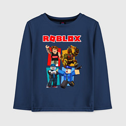 Лонгслив хлопковый детский ROBLOX, цвет: тёмно-синий