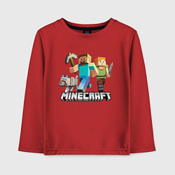 Лонгслив хлопковый детский MINECRAFT, цвет: красный
