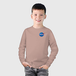 Лонгслив хлопковый детский NASA, цвет: пыльно-розовый — фото 2