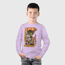Лонгслив хлопковый детский Broccozilla, цвет: лаванда — фото 2