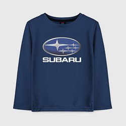 Лонгслив хлопковый детский SUBARU, цвет: тёмно-синий