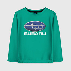 Лонгслив хлопковый детский SUBARU, цвет: зеленый