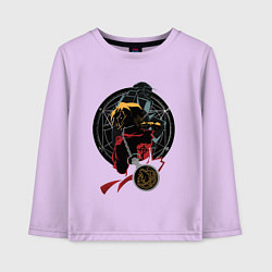 Лонгслив хлопковый детский Стальной алхимик, цвет: лаванда
