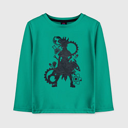 Лонгслив хлопковый детский Доктор Стоун, цвет: зеленый