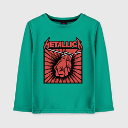 Лонгслив хлопковый детский Metallica, цвет: зеленый