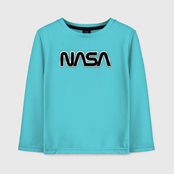 Лонгслив хлопковый детский NASA, цвет: бирюзовый