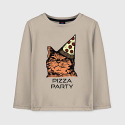 Лонгслив хлопковый детский PIZZA PARTY, цвет: миндальный