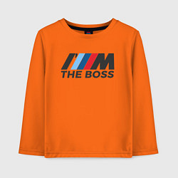 Лонгслив хлопковый детский BMW THE BOSS, цвет: оранжевый