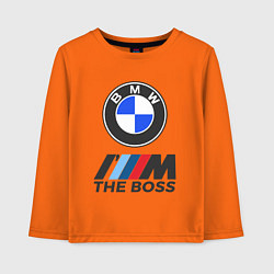 Лонгслив хлопковый детский BMW BOSS, цвет: оранжевый