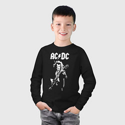Лонгслив хлопковый детский ACDC, цвет: черный — фото 2