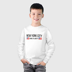 Лонгслив хлопковый детский NEW YORK, цвет: белый — фото 2