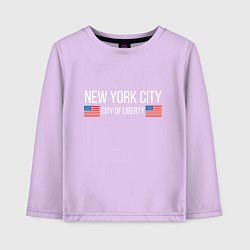 Лонгслив хлопковый детский NEW YORK, цвет: лаванда