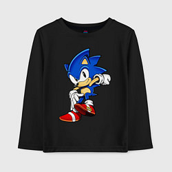 Лонгслив хлопковый детский SONIC, цвет: черный