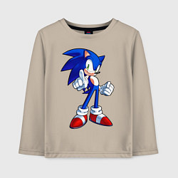 Лонгслив хлопковый детский SONIC, цвет: миндальный