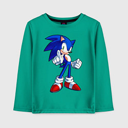 Лонгслив хлопковый детский SONIC, цвет: зеленый
