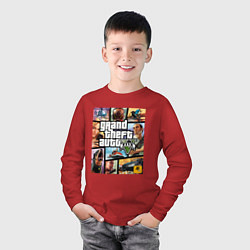 Лонгслив хлопковый детский GTA5 цвета красный — фото 2
