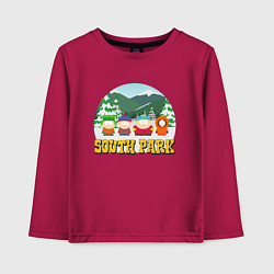 Лонгслив хлопковый детский ЮЖНЫЙ ПАРК, цвет: маджента