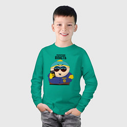 Лонгслив хлопковый детский South Park Картман, цвет: зеленый — фото 2