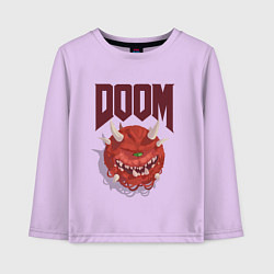Лонгслив хлопковый детский DOOM, цвет: лаванда