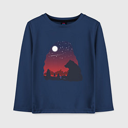 Лонгслив хлопковый детский Медведь, цвет: тёмно-синий