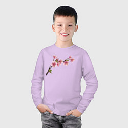 Лонгслив хлопковый детский Весна 2020, цвет: лаванда — фото 2