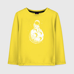 Лонгслив хлопковый детский Космонавт на луне, цвет: желтый