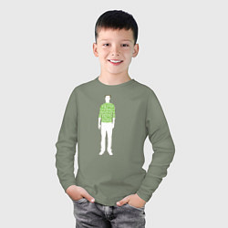 Лонгслив хлопковый детский Sheldon Cooper, цвет: авокадо — фото 2