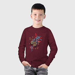 Лонгслив хлопковый детский Гарри Поттер, цвет: меланж-бордовый — фото 2
