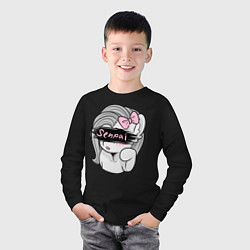 Лонгслив хлопковый детский Senpai, цвет: черный — фото 2