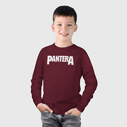 Лонгслив хлопковый детский PANTERA, цвет: меланж-бордовый — фото 2