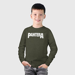 Лонгслив хлопковый детский PANTERA, цвет: меланж-хаки — фото 2