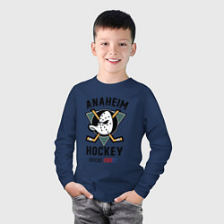 Лонгслив хлопковый детский ANAHEIM DUCKS, цвет: тёмно-синий — фото 2