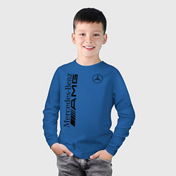 Лонгслив хлопковый детский MERCEDES-BENZ AMG, цвет: синий — фото 2