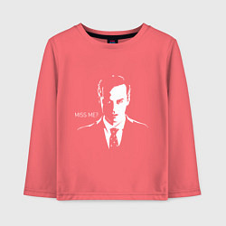 Лонгслив хлопковый детский Moriarty: Miss me?, цвет: коралловый
