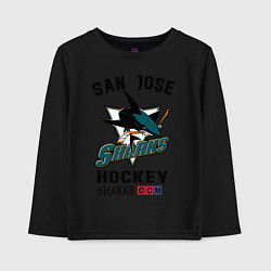 Лонгслив хлопковый детский SAN JOSE SHARKS, цвет: черный