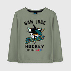 Лонгслив хлопковый детский SAN JOSE SHARKS, цвет: авокадо
